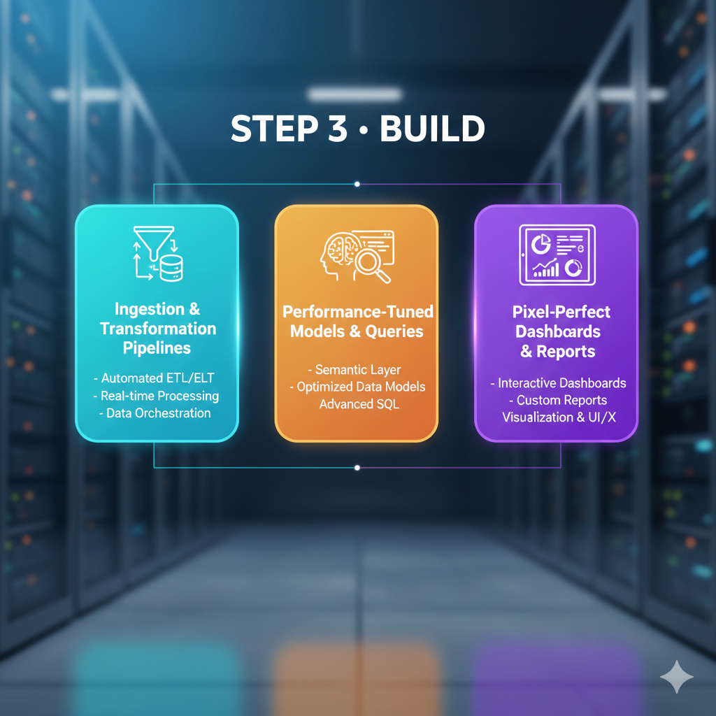 Data pipelines and dashboards build